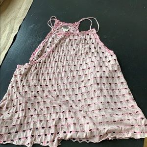 mauve cut out float tank top